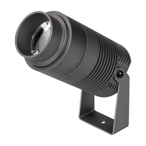 Светильник ALT-RAY-ZOOM-R75-18W Day4000 (DG, 10-40 deg, 230V) (Arlight, IP67 Металл, 3 года) Уличный светодиодный прожектор, мощность 18Вт, регулируемый угол освещения 10-40°. Цвет ДНЕВНОЙ 4000К, световой поток для угла 10° 500 для угла 40° 800лм. Влагозащищенный корпус IP67 - темно-серый алюминий, экран из закаленного стекла. Угол поворота корпуса в вертикальной плоскости 135°. Питание 230В, мощность 18 Вт. Размеры DxH - Ø75x150мм. В комплекте 1м провод.