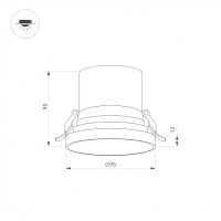  - Светильник MS-VOLCANO-BUILT-R95-15W Warm3000 (WH, 38 deg, 230V) (Arlight, IP20 Металл, 5 лет)