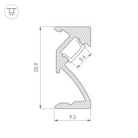  - Профиль SL-BEVEL-W21-2000 ANOD BLACK (Arlight, Алюминий)