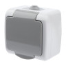 Розетка ЭРА Intro Atlantic Schuko 2P+E 16A 250V со шторками с крышкой 5-202-03 Б0050946 - Розетка ЭРА Intro Atlantic Schuko 2P+E 16A 250V со шторками с крышкой 5-202-03 Б0050946