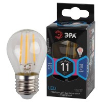  - Лампа светодиодная филаментная ЭРА E27 11W 4000K прозрачная F-LED P45-11w-840-E27 Б0047015