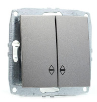  - Выключатель Mono Electric Despina/ Larissa двухклавишный проходной антрацит 500-002423-111