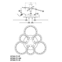  - Потолочная люстра Seven Fires Ormarr SF7055/7C-SGD-BL