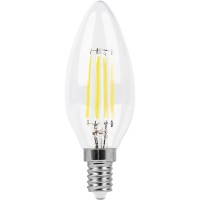  - Лампа светодиодная филаментная Feron E14 11W 4000K Свеча Прозрачная LB-713 38008