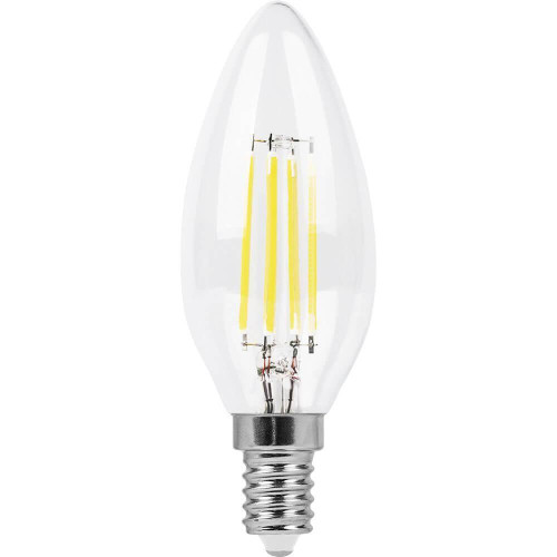 Лампа светодиодная филаментная Feron E14 11W 4000K Свеча Прозрачная LB-713 38008 