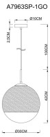  - Подвесной светильник Arte Lamp Jupiter Gold A7963SP-1GO