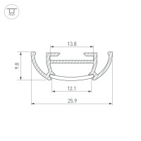  - Профиль TS-A-2000 (CT) ANOD (Arlight, Алюминий)