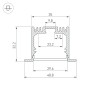 Профиль с экраном SL-LINIA49-F-2500 ANOD+OPAL (Arlight, Алюминий) - Профиль с экраном SL-LINIA49-F-2500 ANOD+OPAL (Arlight, Алюминий)