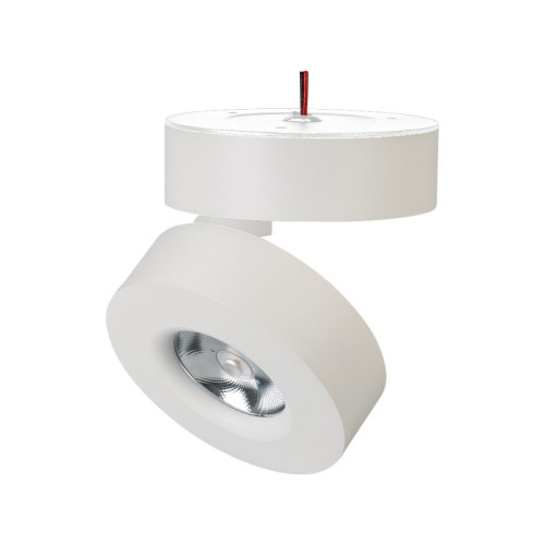 Светильник SP-MONA-SURFACE-R100-12W Warm3000 (WH, 24 deg) (Arlight, IP40 Металл, 3 года) Накладной откидной поворотный светильник 12Вт. Цвет ТЕПЛЫЙ 3000K, св.поток 800лм, CRI(Ra)>90, угол свечения 24°, угол поворота 355°, угол наклона 90°. Корпус круглый, белый алюминий, IP40. Размер DxH Ø100x71мм. Питание AC 220-240V, 12Вт, драйвер встроенный (DC 300mA, 28-42V).