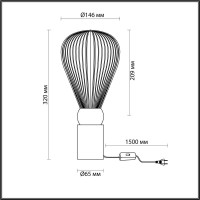  - Настольная лампа Odeon Light Exclusive Elica 5417/1T