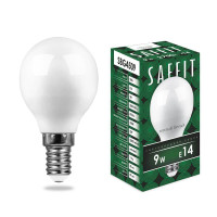  - Лампа светодиодная Saffit E14 9W 2700K Шар Матовая SBG4509 55080