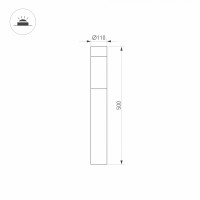  - Светильник LGD-STEM-BOLL-H500-10W Warm3000 (BK, 185 deg, 230V) (Arlight, IP65 Металл, 3 года)