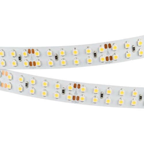 Лента RT 2-5000 24V Cool 8K 2x2 (3528, 1200 LED, LUX) (Arlight, 19.2 Вт/м, IP20) Гибкая лента LUX, 2 ряда, светодиоды smd 3528, 240шт/м (1200шт на 5м), белая плата 15мм, скотч 3М. Цвет ХОЛОДНЫЙ 7700-9600K. Питание 24V, мощность 19.2 Вт/м (96 Вт на 5м), угол 120°, цветопередача CRI>85. Размеры 5000х15x2.4мм. Мин.отрезок 50мм, 12шт светодиодов. Пакет 5м. Цена за 1м.