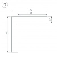  - Угол SL-LINIA32-FANTOM внешний (Arlight, Металл)