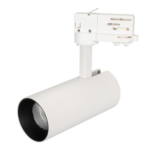 Светильник SP-POLO-TRACK-LEG-R65-8W White5000 (WH-BK, 40 deg) (Arlight, IP20 Металл, 3 года) Трековый светильник 8Вт, белый круглый корпус, черная вставка, металл.
Цвет свечения БЕЛЫЙ 5000K, св.поток 570лм, CRI(Ra)>80, угол 40°. Размер DxLxH 65x150x150мм, встроенный драйвер PRI:220-240VAC, SEC:DC 200mA 30-43V 8Вт.