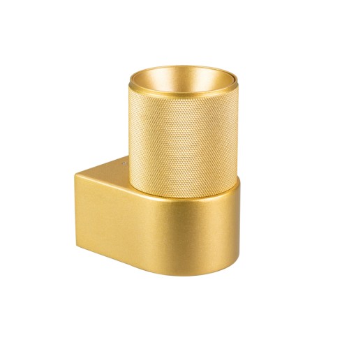 Светильник SP-SPICY-WALL-S115x72-6W Warm3000 (GD, 40 deg) (Arlight, IP20 Металл, 3 года) Настенный светильник со свечением вверх или вниз. Мощность 6 Вт, св. поток 360 лм, 55 лм/Вт, теплый 3000 K, CRI>90, угол 40°, напряжение питания 230 В. Золотистый фигурный корпус из алюминия, степень защиты IP20. Размер: длина 110 мм, ширина 72 мм, высота 115 мм. Монтаж накладной. Драйвер 26-40 В, 150 мА, пульсация 