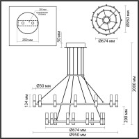  - Подвесная светодиодная люстра Odeon Light Candel 5009/98L