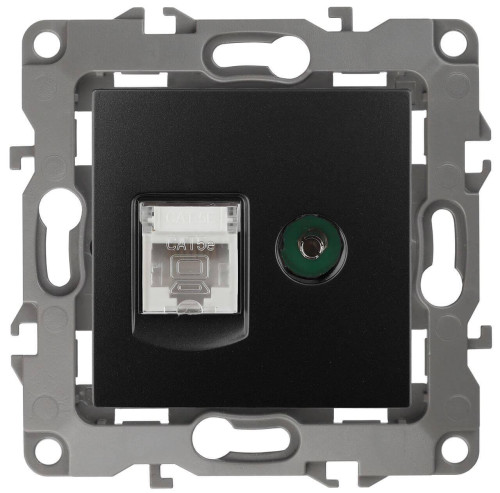 Розетка комбинированная RJ45+TV ЭРА 12 12-3110-05 Б0027445 