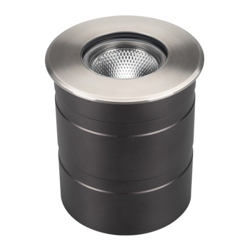 Светильник LTD-GROUND-R110-15W Day4000 (SL, 20 deg, 230V) (Arlight, IP67 Металл, 3 года) Встраиваемый светодиодный светильник для грунта и пола. Мощность 15Вт, световой поток 1340лм, цвет ДНЕВНОЙ 4000К. CRI(Ra)>80, угол 20°. Круглый влагозащищенный корпус IP67, нержавеющая сталь. Экран закаленное стекло. Питание AC230V, 15Вт. Размер DxH Ø110x85мм. Установка в отверстие DxH Ø100x120мм.