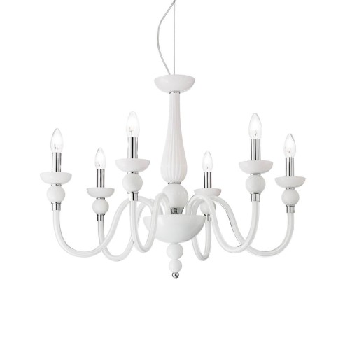 Подвесная люстра Ideal Lux Doge SP6 Bianco 113678 