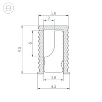  - Профиль SL-MINI-6-H9-2000 ANOD BLACK (Arlight, Алюминий)