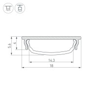  - Профиль ARH-BENT-W18-2000 ANOD BLACK (Arlight, Алюминий)