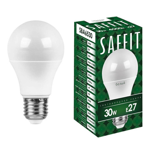 Лампа светодиодная Saffit E27 30W 6400K матовая SBA6530 55184 