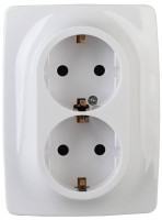  - Розетка ЭРА 12 2x2P E Schuko со шторками 16A 250V 12-2008-01 Б0038812