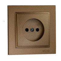  - Розетка 2К Mono Electric Despina 16A 250V винтовое подключение бронза 102-232322-116