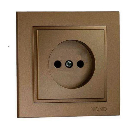 Розетка 2К Mono Electric Despina 16A 250V винтовое подключение бронза 102-232322-116 