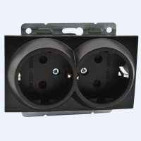  - Розетка 2К+З двойная Mono Electric Despina/ Larissa 16A 250V винтовое подключение графит 500-002004-120