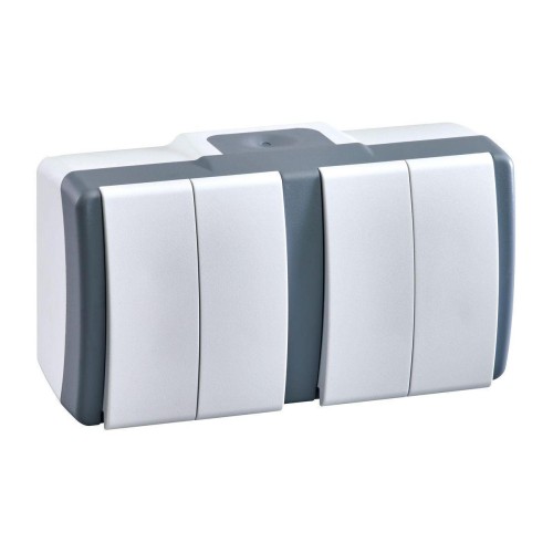 Выключатель Mono Electric Octans IP54 двухклавишный - двухклавишный бело-серый 154-020001-177 