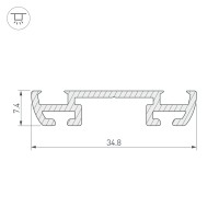  - Профиль-держатель PHS-A-BASE-H7.4-2000 ANOD (Arlight, Алюминий)