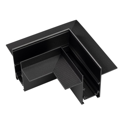 Коннектор угловой MAG-ORIENT-CON-2652-FDW-L90 (BK) (Arlight, IP20 Металл, 3 года) Угловой коннектор для встраиваемого трека MAG-ORIENT. DC48V. Материал алюминий, цвет черный. Размеры 100x100x26x52мм.
