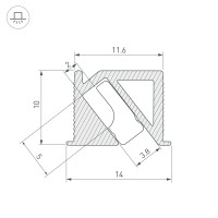  - Профиль SL-BEVEL-H10-F14-2000 ANOD BLACK (Arlight, Алюминий)