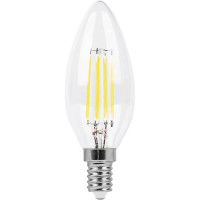  - Лампа светодиодная филаментная Feron E14 5W 2700K Свеча Прозрачная LB-58 25572