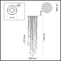  - Подвесная светодиодная люстра Odeon Light Crystal 5007/120L