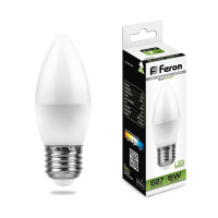  - Лампа светодиодная Feron E27 5W 4000K Свеча Матовая LB-72 E27 5W 4000K 25765
