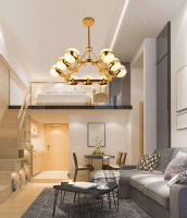  - Подвесная люстра Lumina Deco Optimus LDP 6038-9 GD