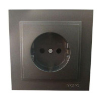  - Розетка 2К Mono Electric Despina 16A 250V винтовое подключение графит 102-202022-116