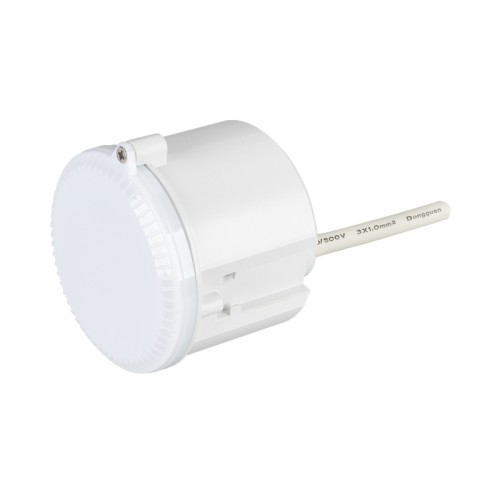 Датчик движения PRIME-MW-HIGHBAY-R71-1000W (230V, 4.34A, MULTI, IP65) (Arlight, Пластик) Минимальный заказ 500 шт. Микроволновый датчик движения, совмещенный с датчиком освещенности. Высота установки 4-15 м. Угол обнаружения 360°. Может срабатывать через двери и тонкие стены. Настройки: время отключения (5 c – 30 мин), радиус зоны срабатывания (4/10 м), освещенность (2 - 2000 люкс). Максимальная нагрузка 2000 Вт (для ламп накал-я и галогенных), 1000 Вт (для светодиодных и люминесцентных ламп), габаритные размеры (D×H) 71.6×59 мм.