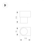  - Светильник SP-SPICY-WALL-S115x72-6W Day4000 (BK, 40 deg) (Arlight, IP20 Металл, 3 года)