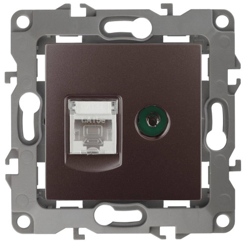 Розетка комбинированная RJ45+TV ЭРА 12 12-3110-13 Б0027448 