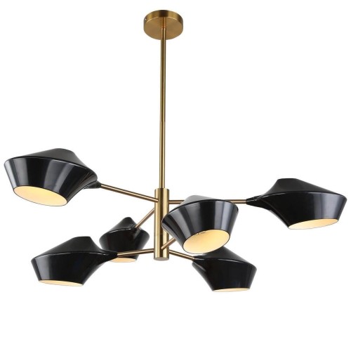 Подвесная люстра Lumina Deco Romina LDP 6037-6 BK+GD 