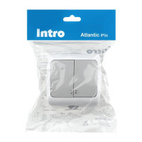  - Выключатель двухклавишный ЭРА Intro Atlantic 10AX 250V с подсветкой 5-105-03 Б0050944
