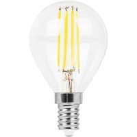  - Лампа светодиодная филаментная Feron E14 5W 2700K Шар Прозрачная LB-61 25578