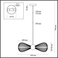  - Подвесная люстра Odeon Light Exclusive Elica 5402/2