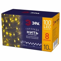  - Светодиодная гирлянда ЭРА нить 220V теплый белый ENIN-10B Б0041894