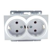  - Розетка 2К+З двойная Mono Electric Despina/ Larissa 16A 250V винтовое подключение слоновая кость 500-000104-120