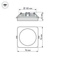  - Светодиодная панель LTD-96x96SOL-10W Day White 4000K (Arlight, IP44 Пластик, 3 года)